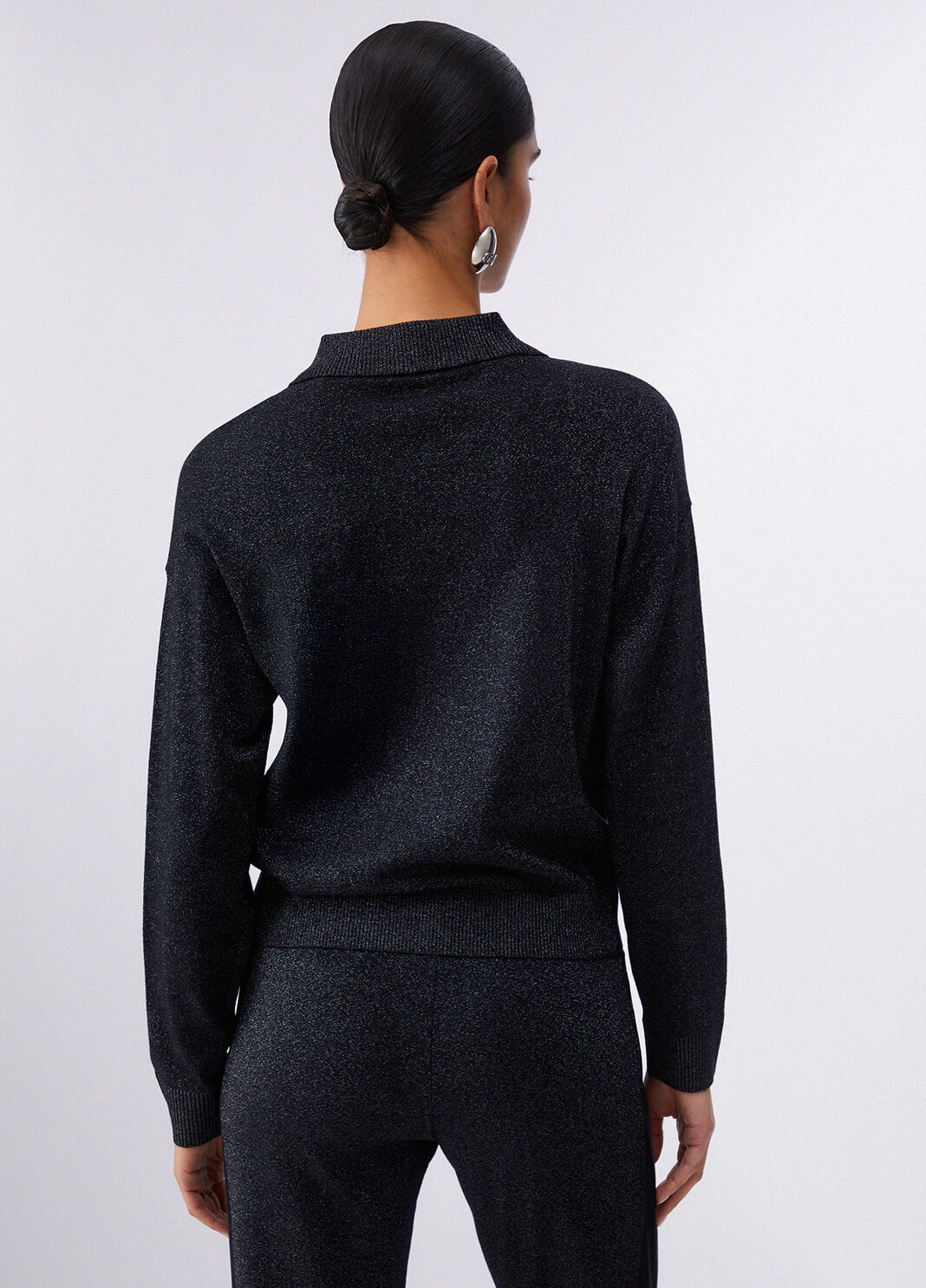 Lurex top and cardigan set black Liu Jo - large image number 1