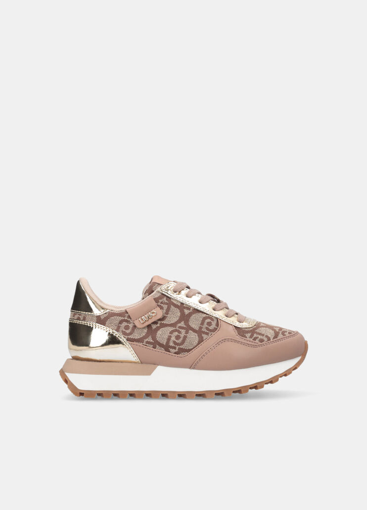 Sneakers with jacquard monogram beige Liu Jo - medium