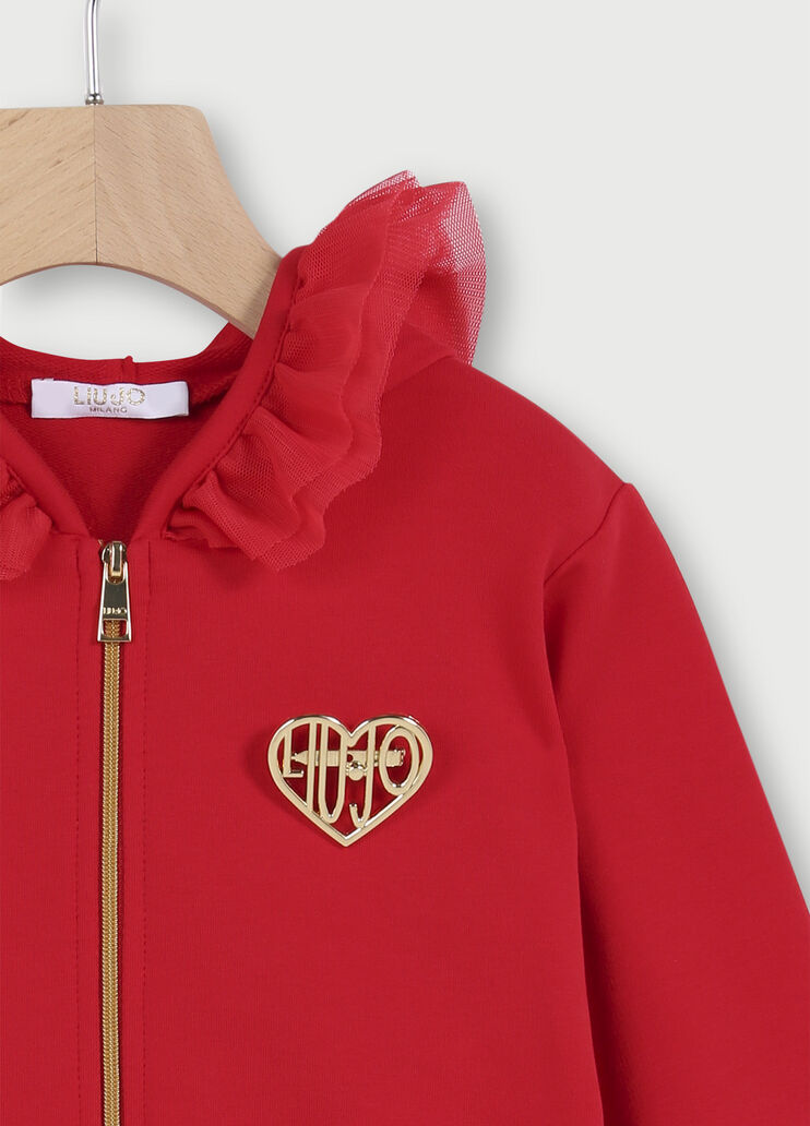 Felpa con zip e cappuccio Rosso Liu Jo - large image number 2
