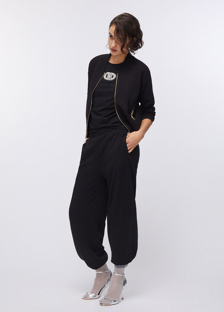 Sweatjacke mit Reißverschluss und Kettendetails schwarz Liu Jo - large image number 5