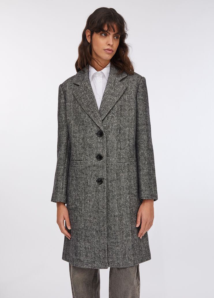 Wool blend herringbone coat herringbone grey Liu Jo - large image number 0