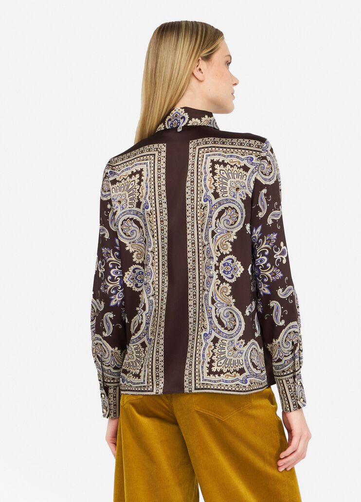Printed twill shirt brown with print Liu Jo - large image number 1 Printed twill shirt brown with print Liu Jo - large image number 1