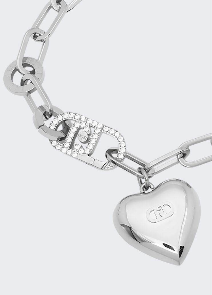 Bracelet with heart charm silver Liu Jo - large image number 2 Bracelet with heart charm silver Liu Jo - large image number 2
