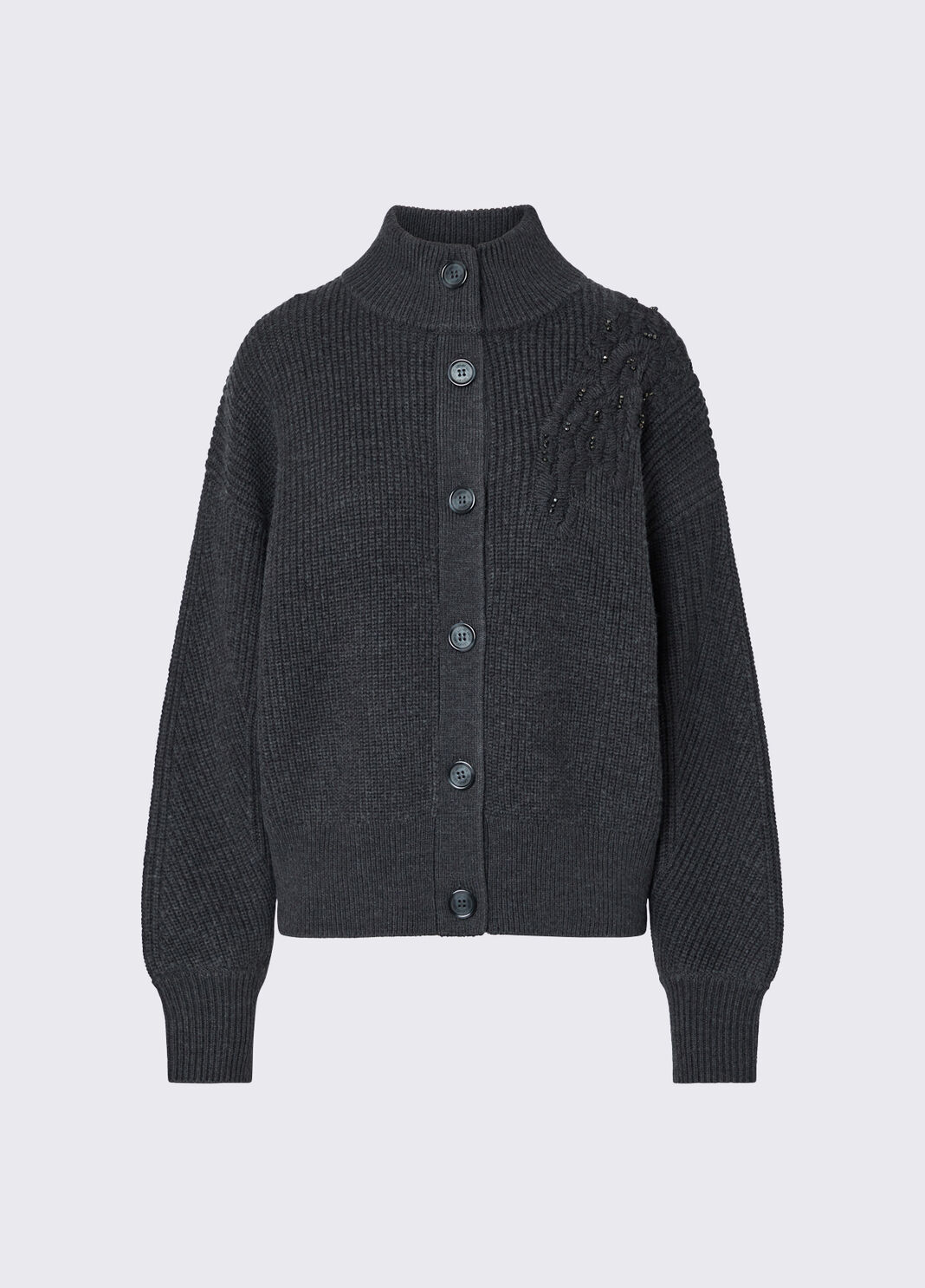 Wollcardigan mit Stickerei Anthrazit meliert Liu Jo - large image number 6