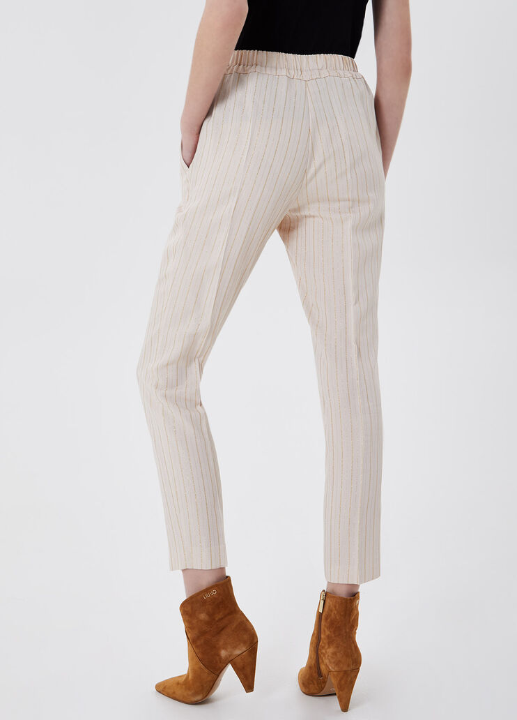 Брюки-джоггеры из экологичной ткани в тонкую полоску  Liu Jo - large image number 1