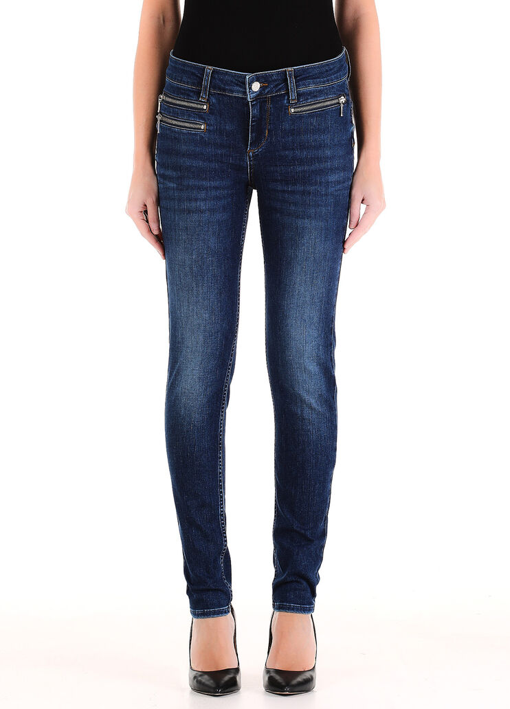 Vaqueros pitillo con cremallera denim azul Liu Jo - large image number 0 Vaqueros pitillo con cremallera denim azul Liu Jo - large image number 0