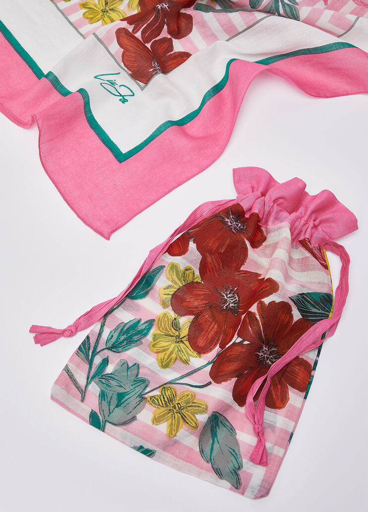 Stola con stampa floreale rosa Liu Jo - medium