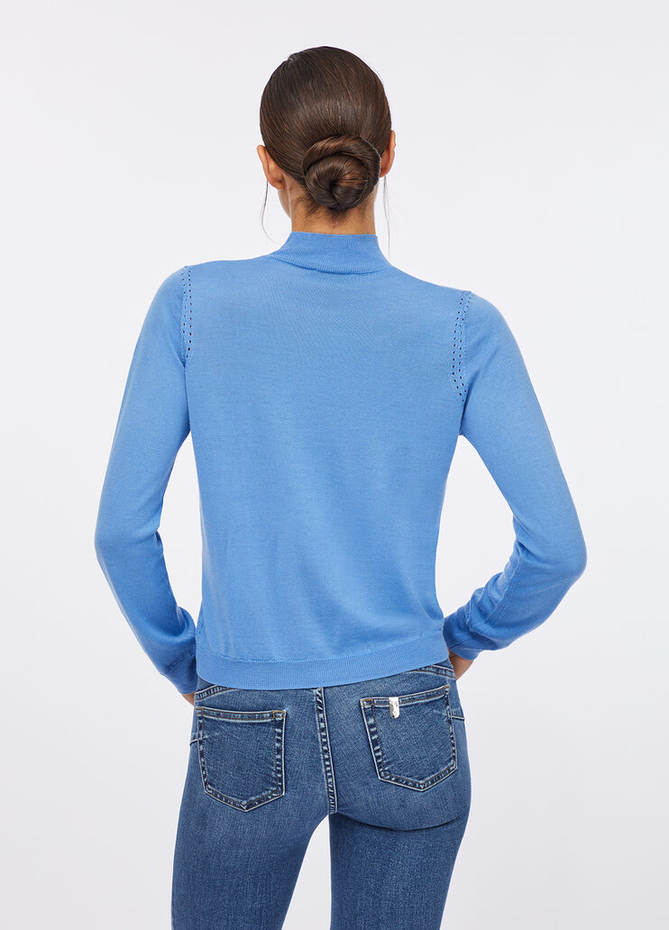 Wollpullover mit Perlen Azurblau Liu Jo - large image number 1