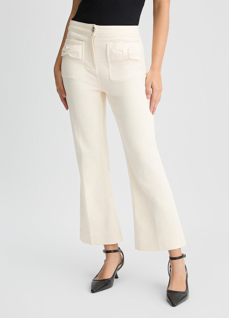 Cropped flared cotton trousers white Liu Jo - large image number 0 Cropped flared cotton trousers white Liu Jo - large image number 0