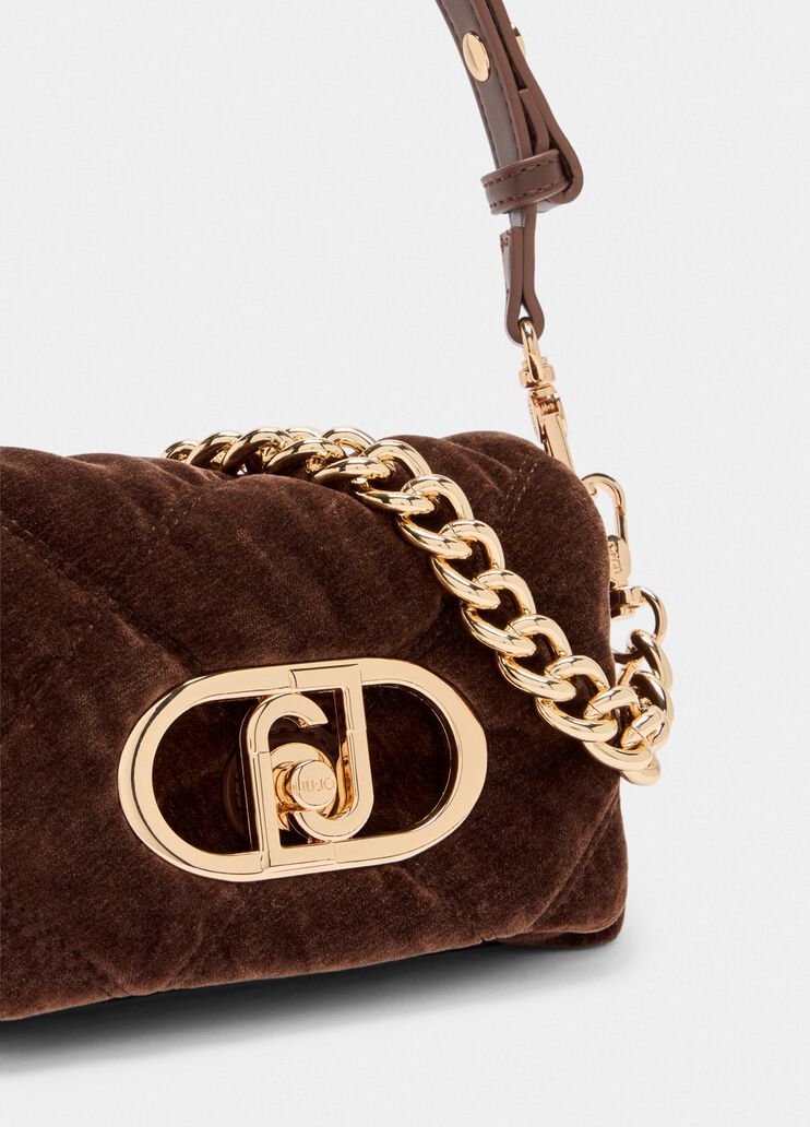 Sac petit format LaPuffy en velours marron foncé Liu Jo - large image number 4 Sac petit format LaPuffy en velours marron foncé Liu Jo - large image number 4