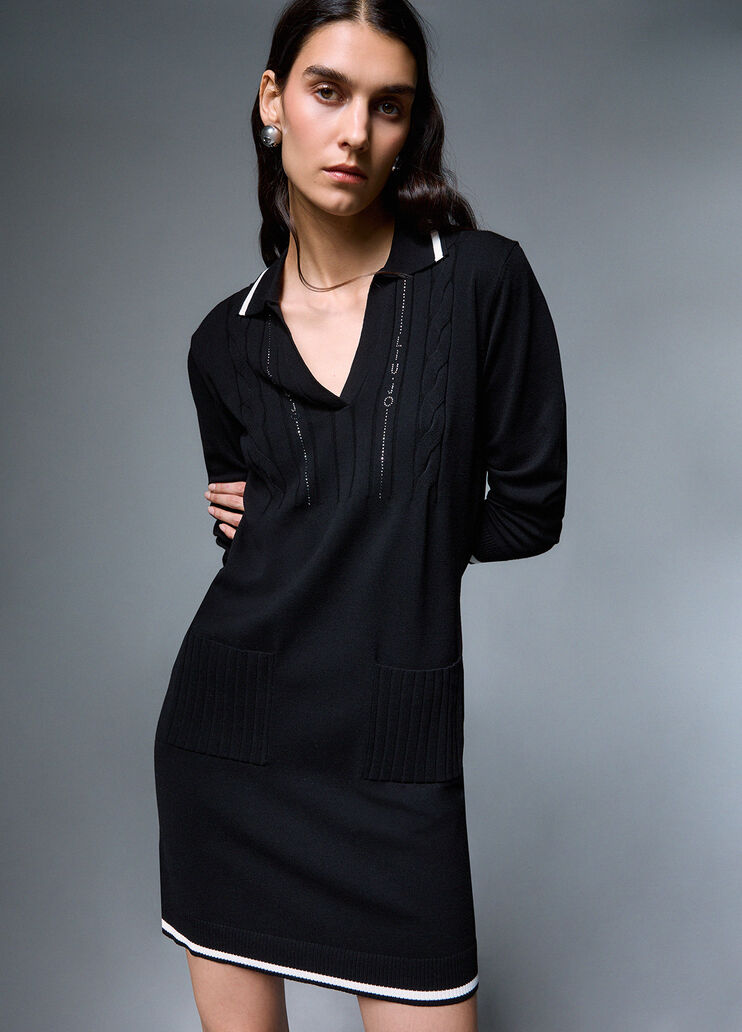 Kurzes Kleid aus Strick schwarz Liu Jo - medium