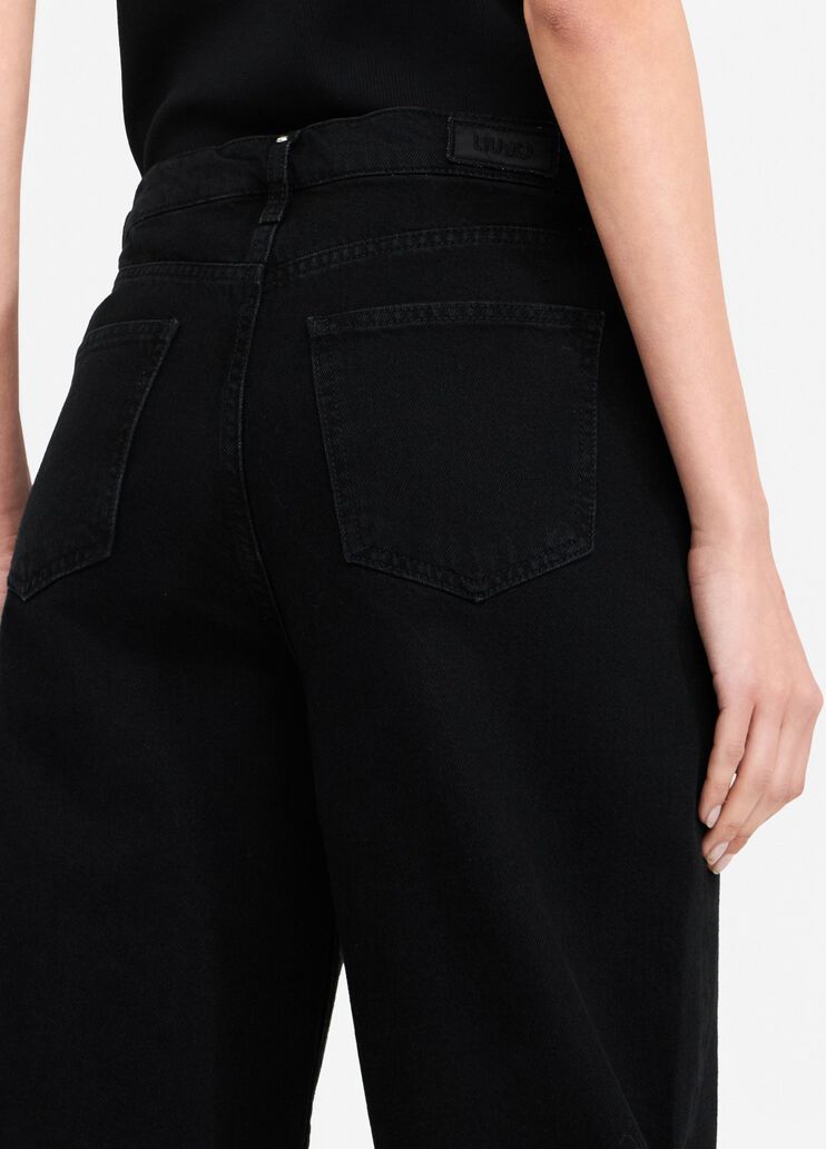 Low-rise wide-leg jeans black denim Liu Jo - large image number 2 Low-rise wide-leg jeans black denim Liu Jo - large image number 2