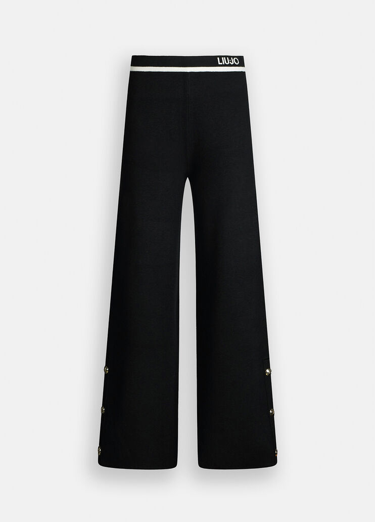 Knitted trousers black Liu Jo - large image number 6 Knitted trousers black Liu Jo - large image number 6