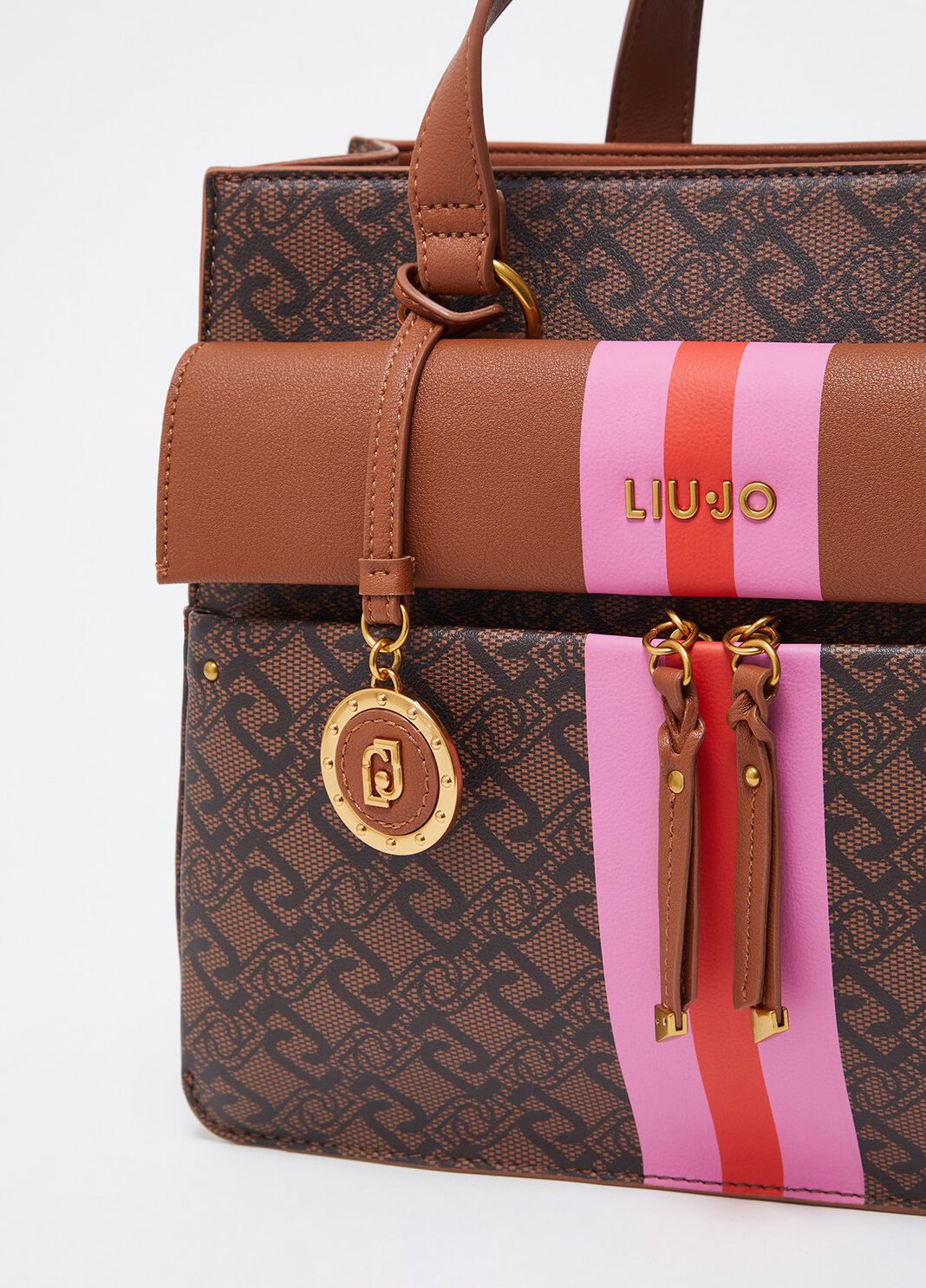 Medium satchel with charm brown Liu Jo - large image number 3