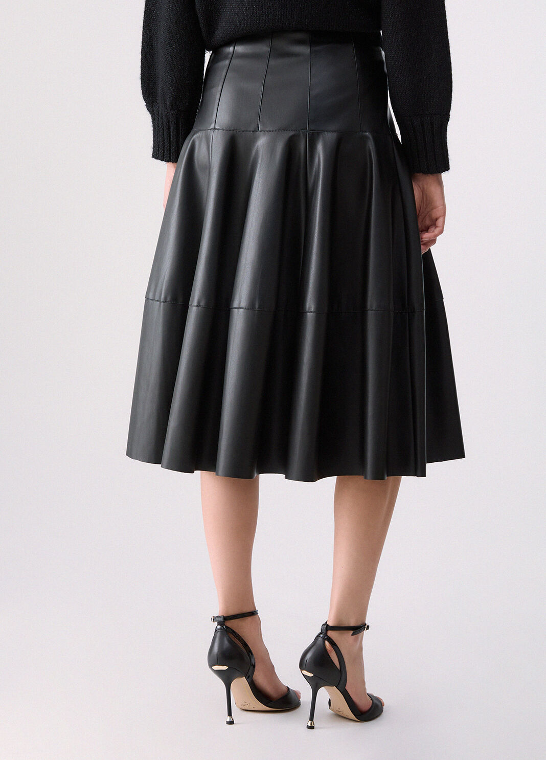 Midi skirt in coated fabric black Liu Jo - large image number 1