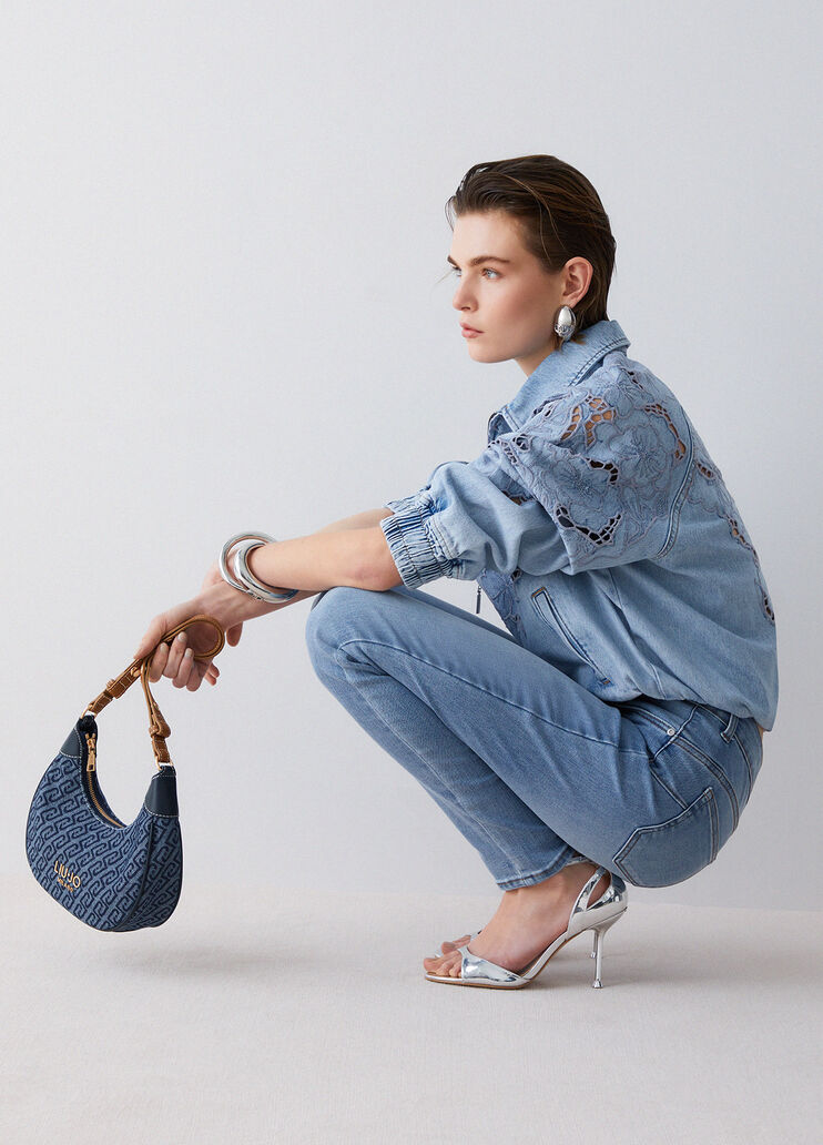 Skinny-Jeans mit hohem Bund Helles Denimblau Liu Jo - medium