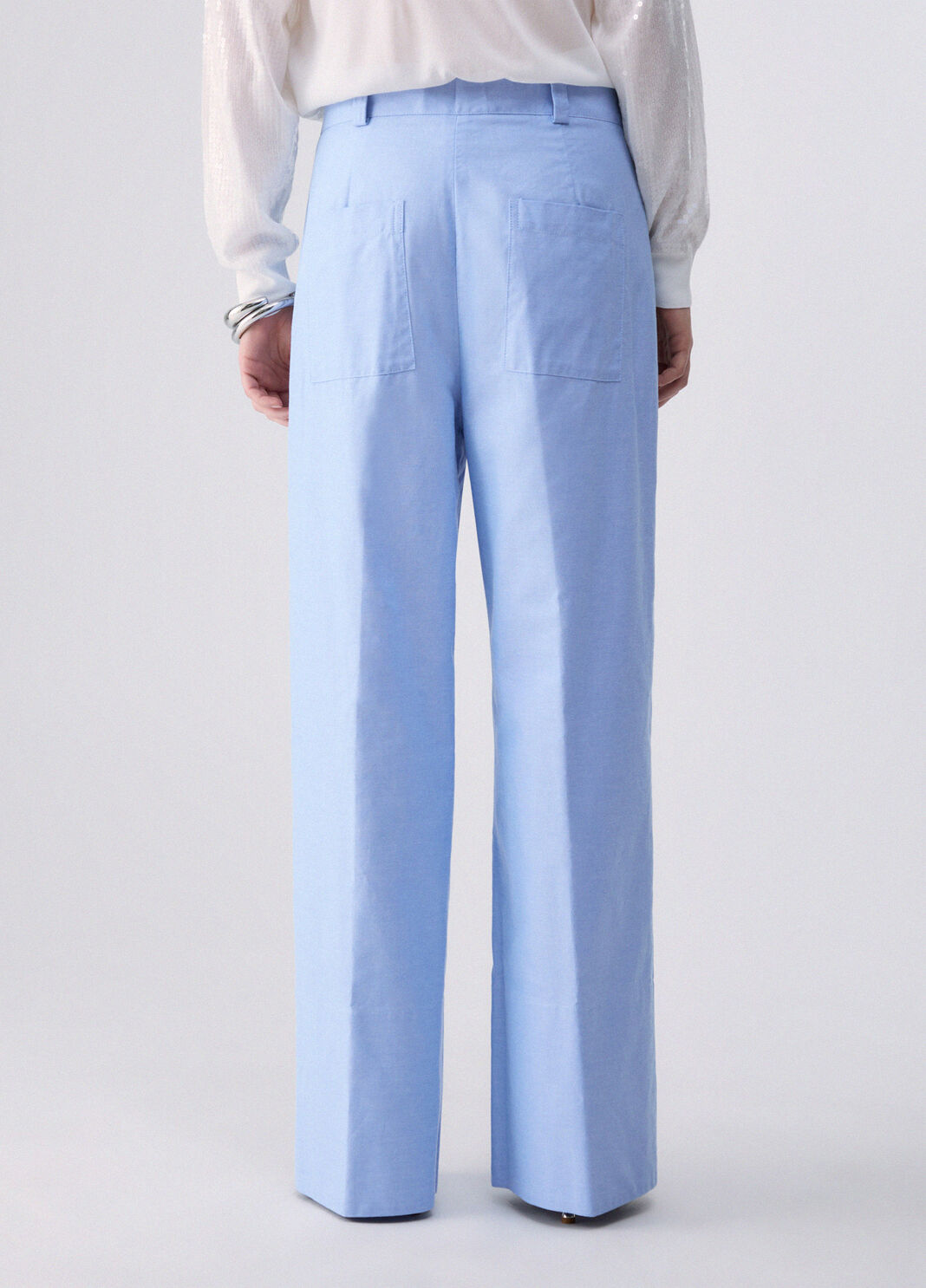 Pantalon &agrave; revers vichy bleu clair Liu Jo - large image number 1