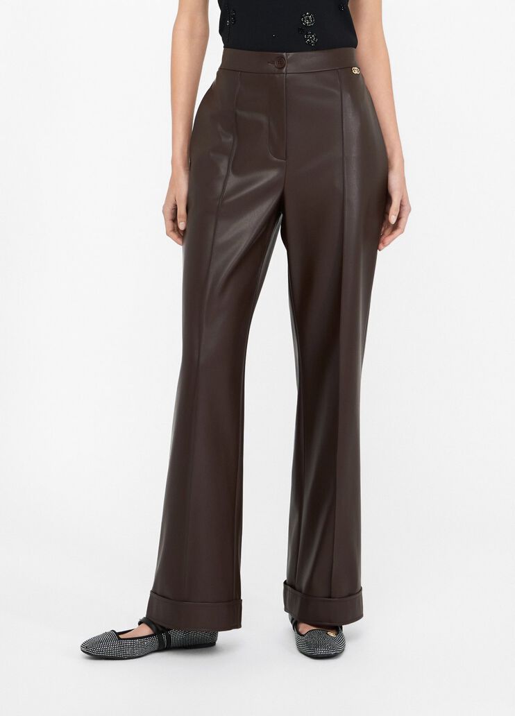 Pantalón de tejido revestido chocolate Liu Jo - medium Pantalón de tejido revestido chocolate Liu Jo - medium