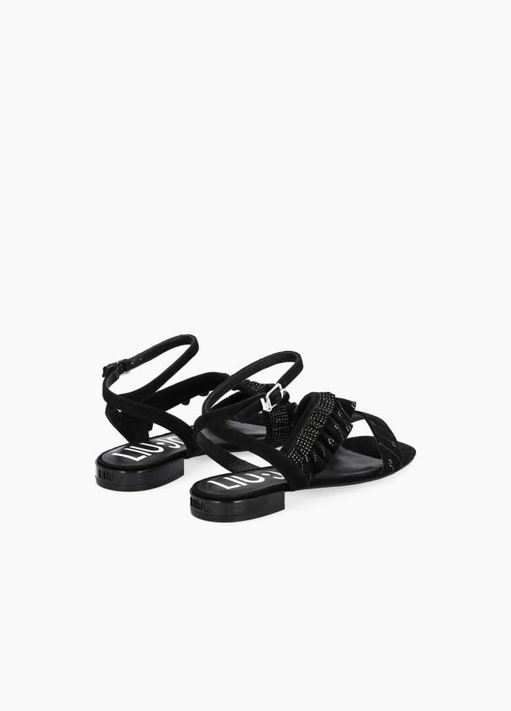 Flat sandals with ruffles black Liu Jo - large image number 1 Flat sandals with ruffles black Liu Jo - large image number 1