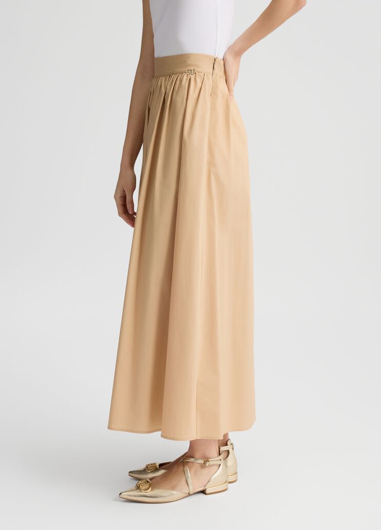 Poplin midi skirt beige Liu Jo - large image number 3 Poplin midi skirt beige Liu Jo - large image number 3