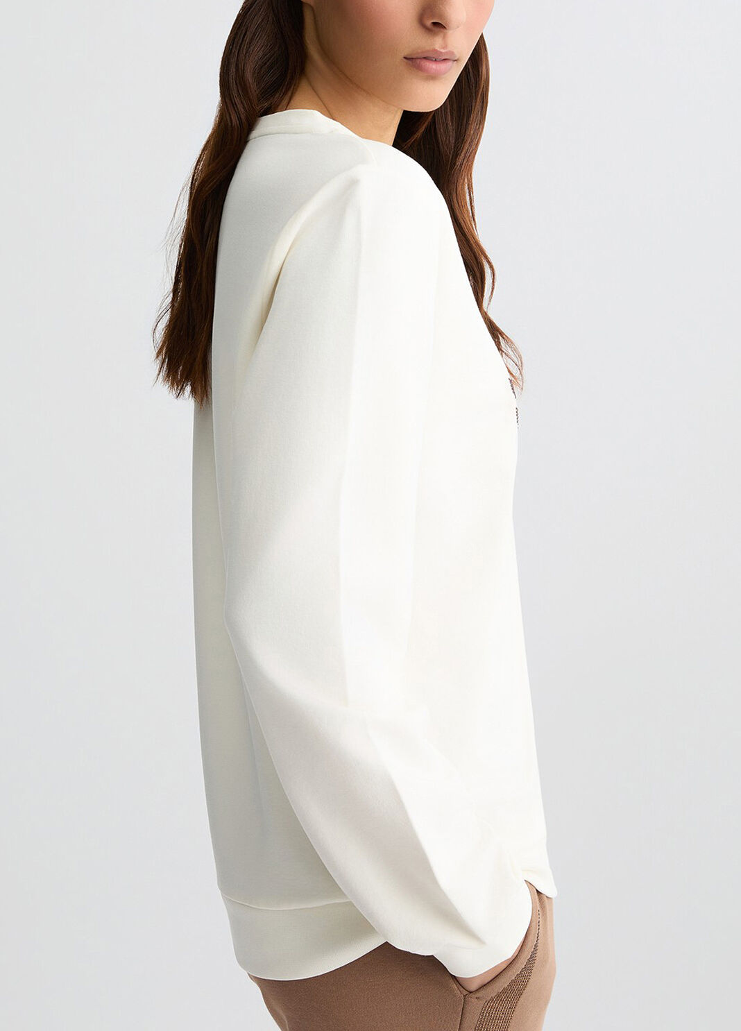 Sweatshirt mit Animal-Logo und Strass Wei&szlig;/Animal Liu Jo - large image number 3