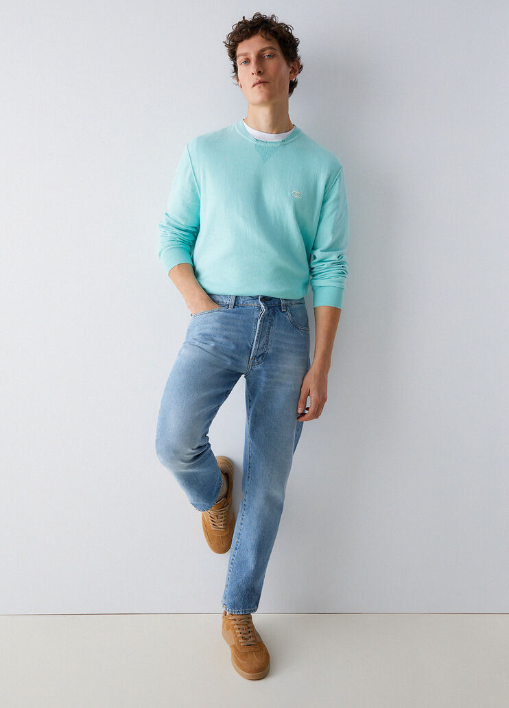 Cotton and cashmere sweater mint green Liu Jo - medium