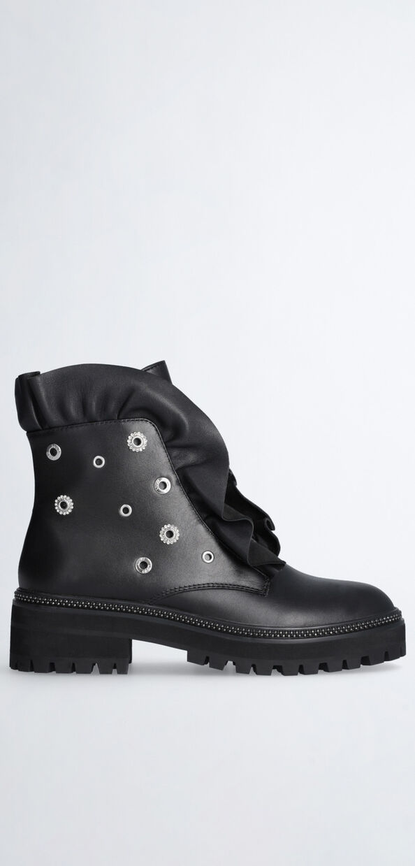Liu Jo Anfibi in pelle con maxi rouches