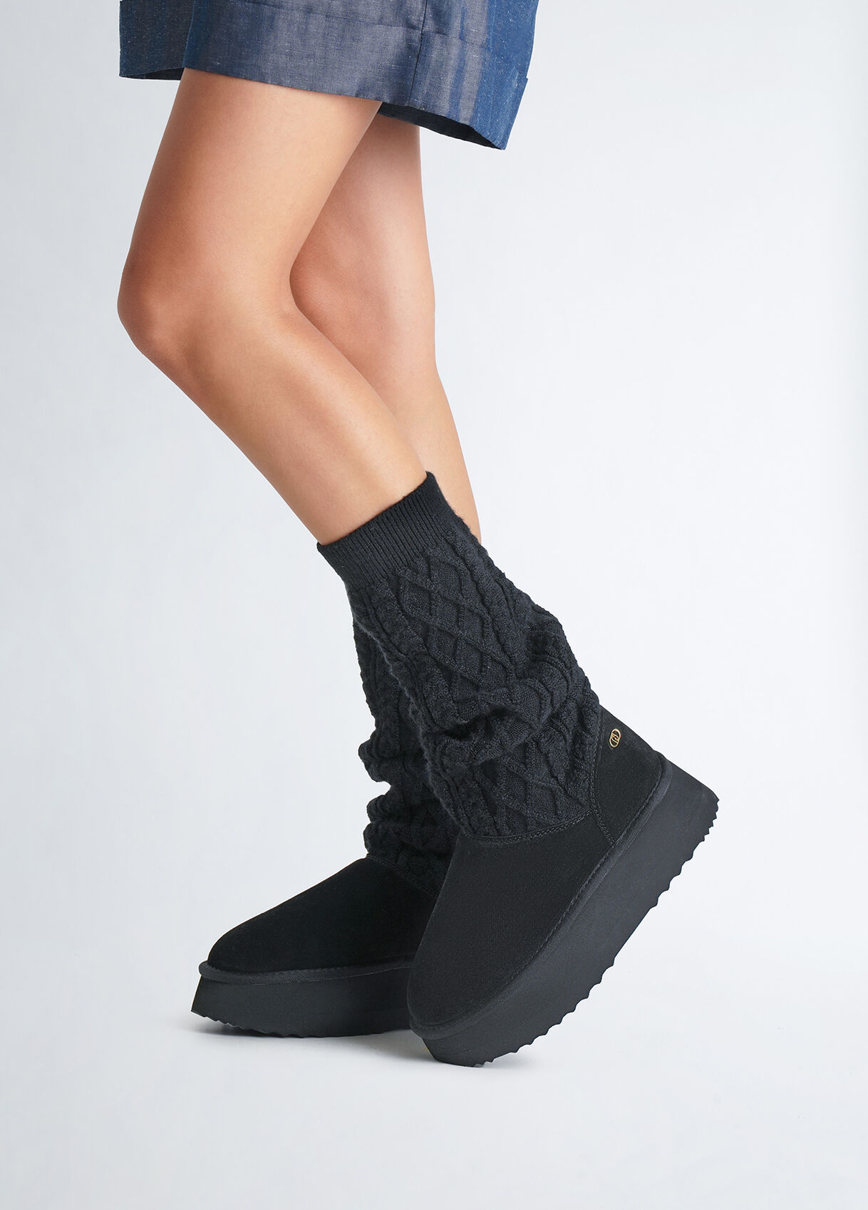 Knit platform boots colour black | Liu Jo