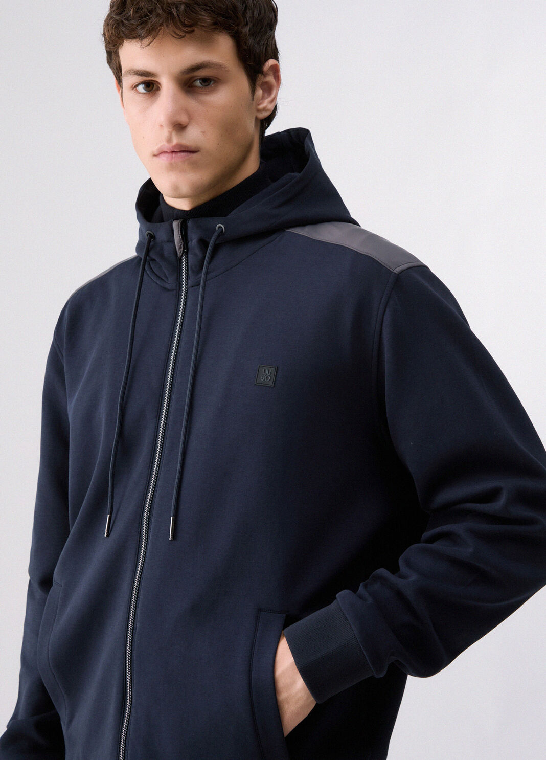 Sweatshirt with scuba inserts dark blue Liu Jo - large image number 4