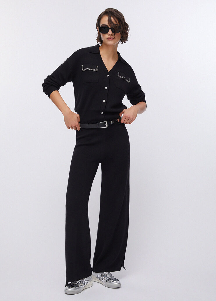 Pantaloni in maglia con perline nero Liu Jo - medium