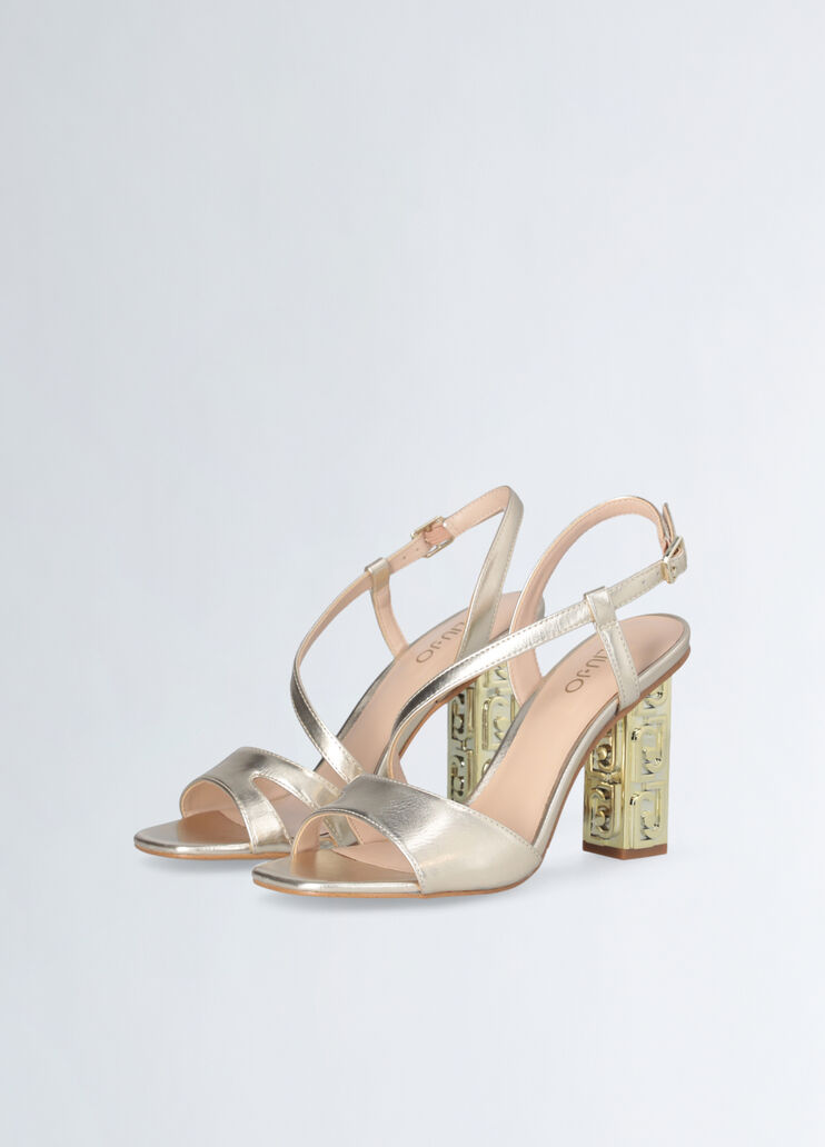 Sandals with branded heel gold-colour Liu Jo - large image number 2 Sandals with branded heel gold-colour Liu Jo - large image number 2