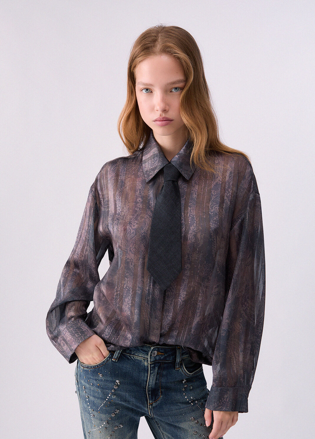 Shirt with digital print brown Liu Jo - large image number 0