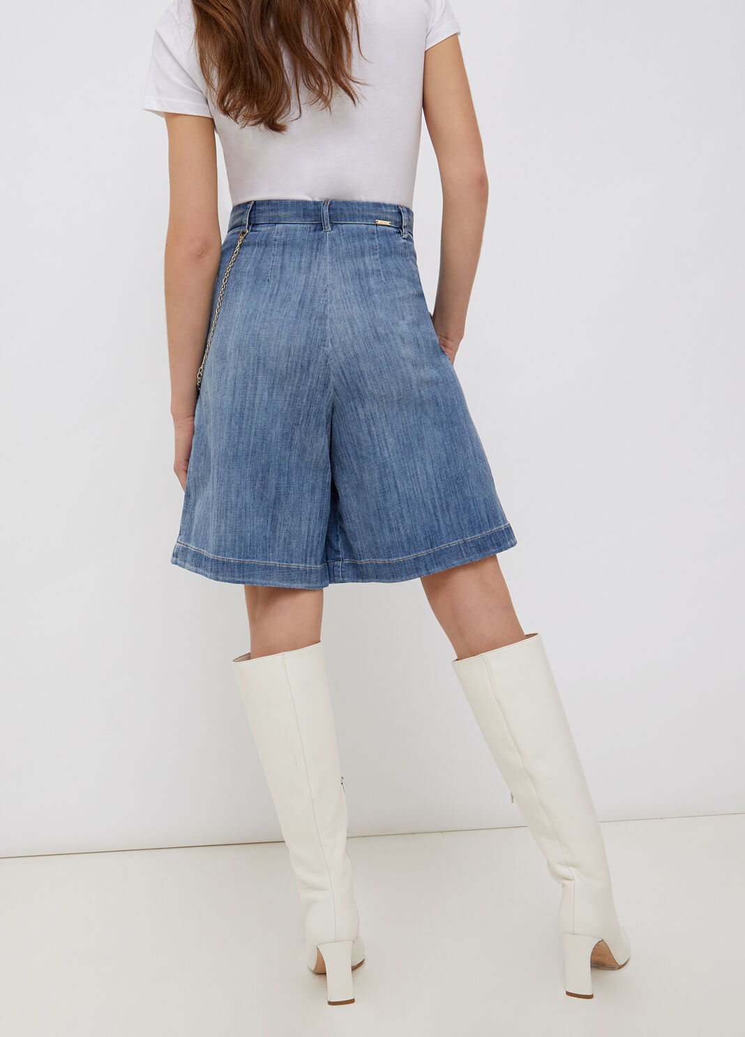 Eco-friendly denim bermuda shorts blue denim Liu Jo - large image number 1