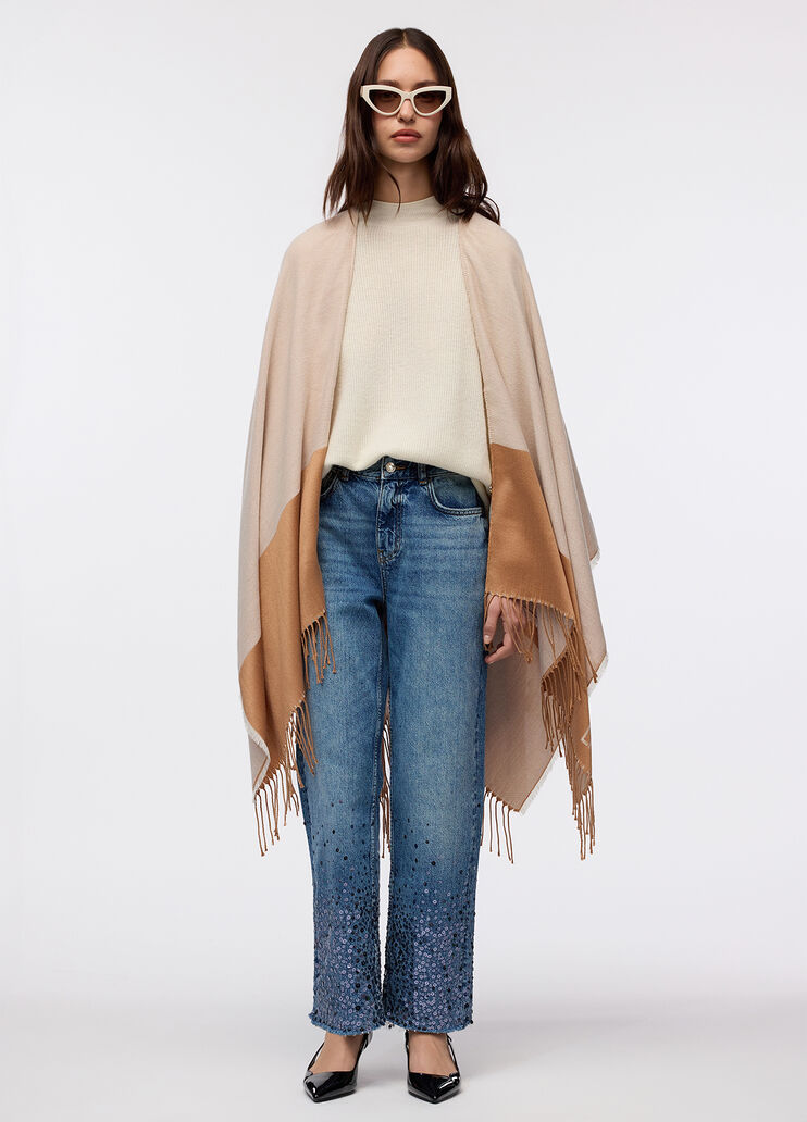 Vaqueros rectos con lentejuelas denim azul Liu Jo - large image number 3