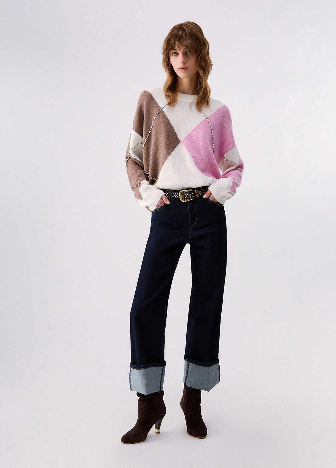 Knit Argyle with jewel embroidery  Liu Jo - large image number 3
