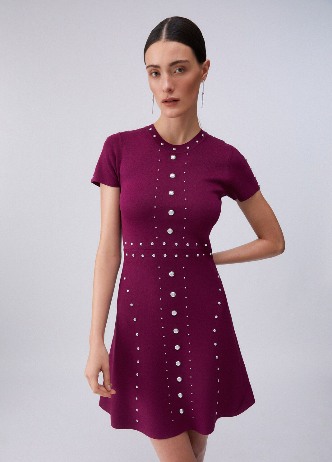 Strickkleid mit Nieten violett Liu Jo - large image number 0