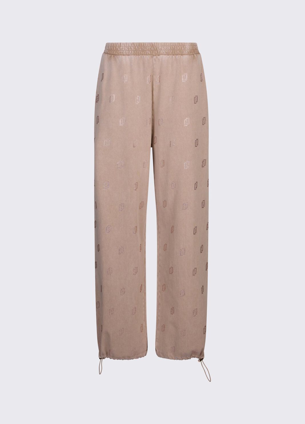Faded jersey trousers with rhinestones beige Liu Jo - large image number 6