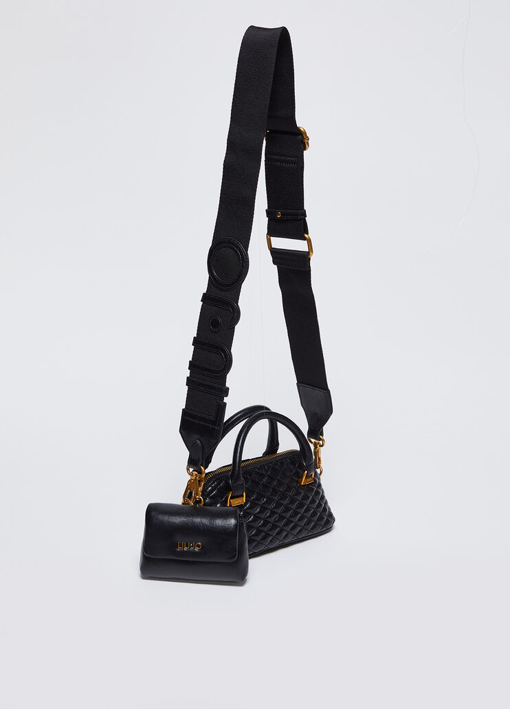 Kleine Tasche aus glänzendem Matelassé Schwarz Liu Jo - large image number 1