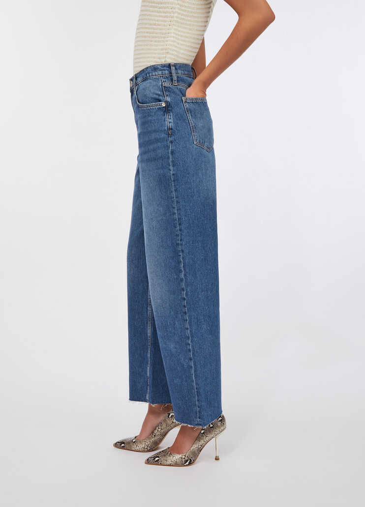 Джинсы широкого кроя с низкой посадкой синий деним Liu Jo - medium