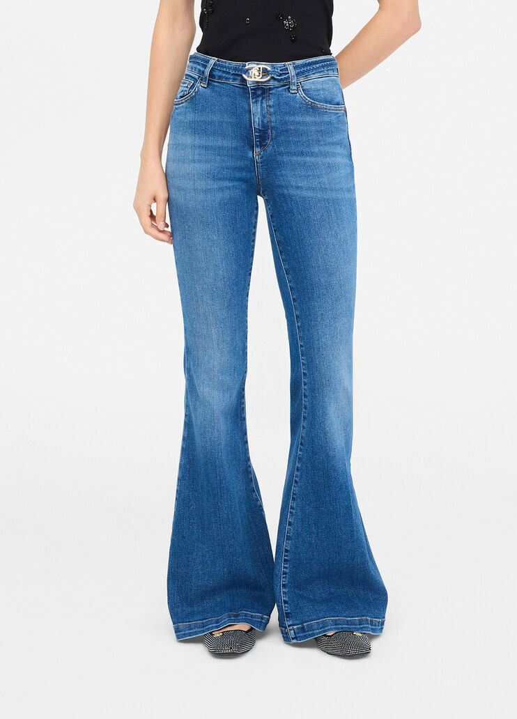 Bootcut jeans with belt Blue denim Liu Jo - medium Bootcut jeans with belt Blue denim Liu Jo - medium
