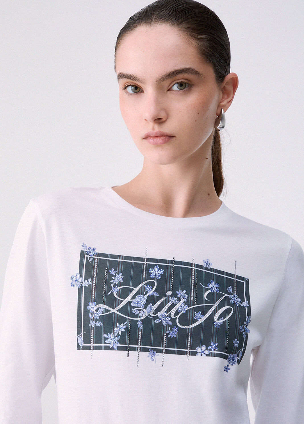 Logo T-shirt white/green Liu Jo - large image number 4