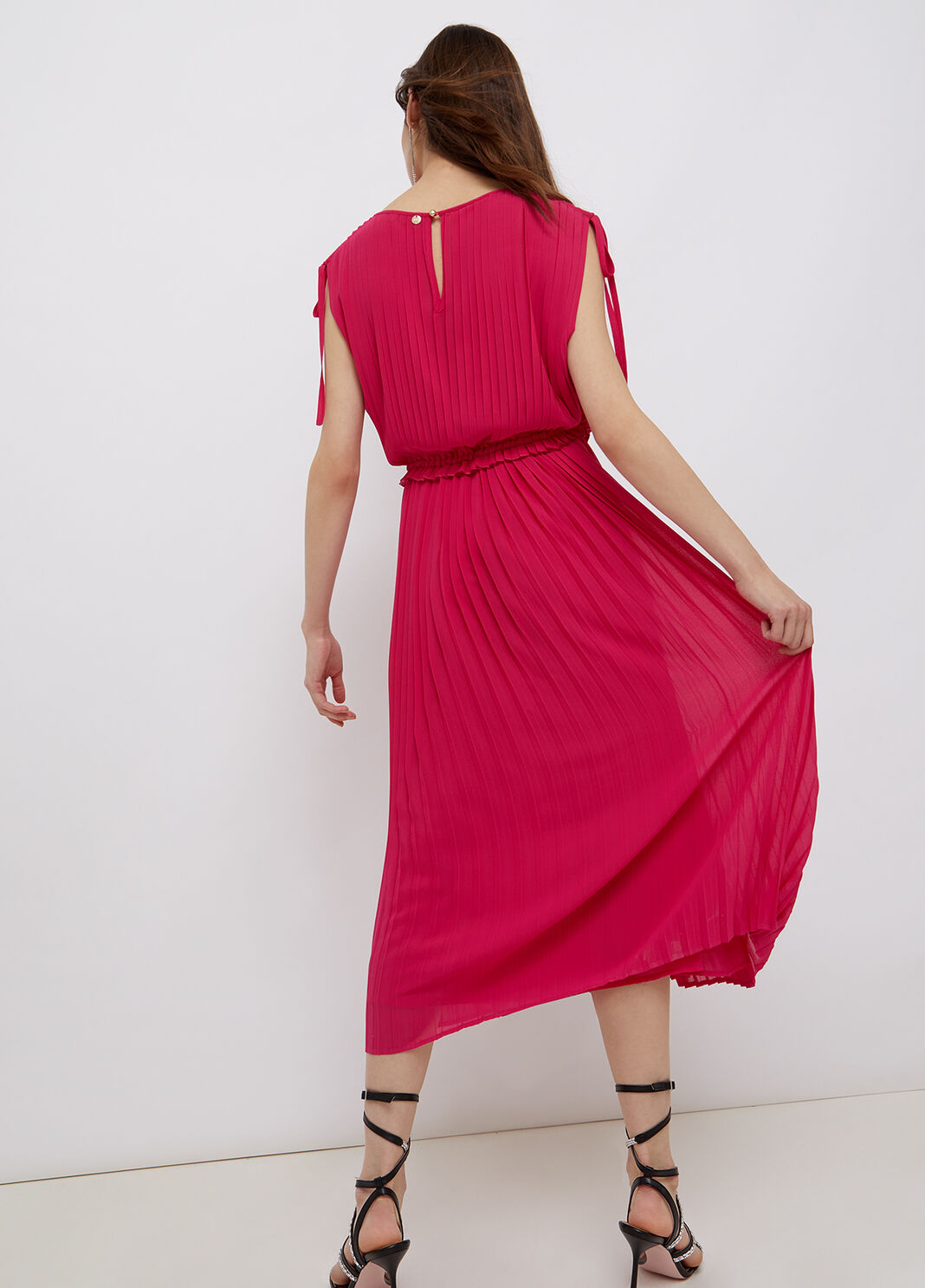 Экологичное плиссированное платье маджента Liu Jo - large image number 1