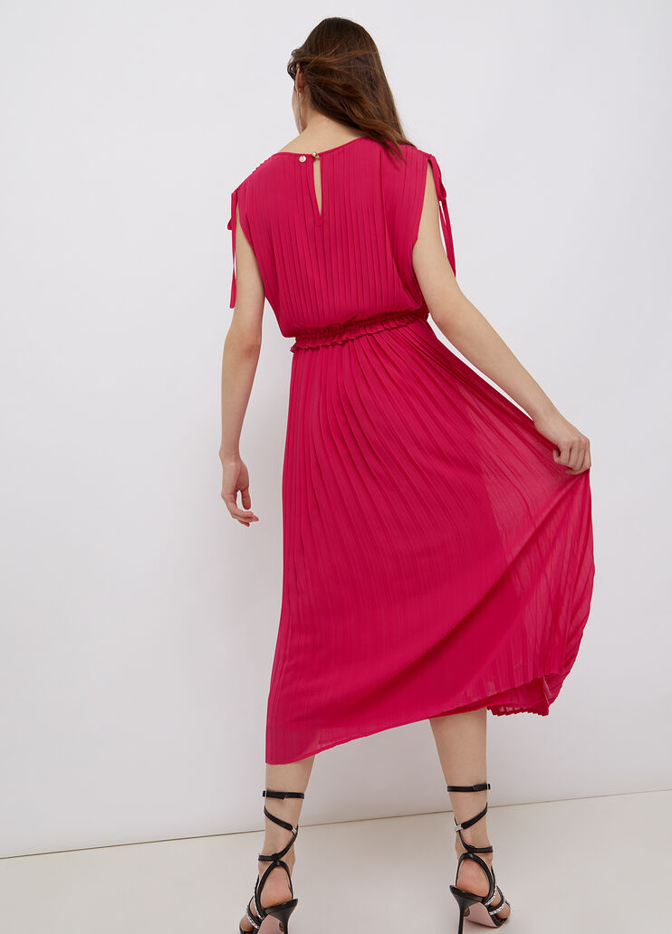 Eco-friendly pleated dress magenta Liu Jo - large image number 1 Eco-friendly pleated dress magenta Liu Jo - large image number 1