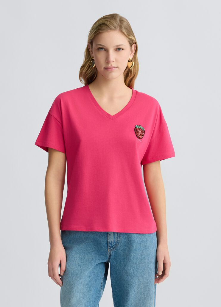 T-shirt with strawberry pink Liu Jo - medium T-shirt with strawberry pink Liu Jo - medium