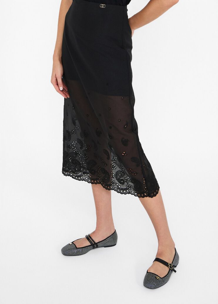 Organza skirt with embroidery black Liu Jo - large image number 3 Organza skirt with embroidery black Liu Jo - large image number 3
