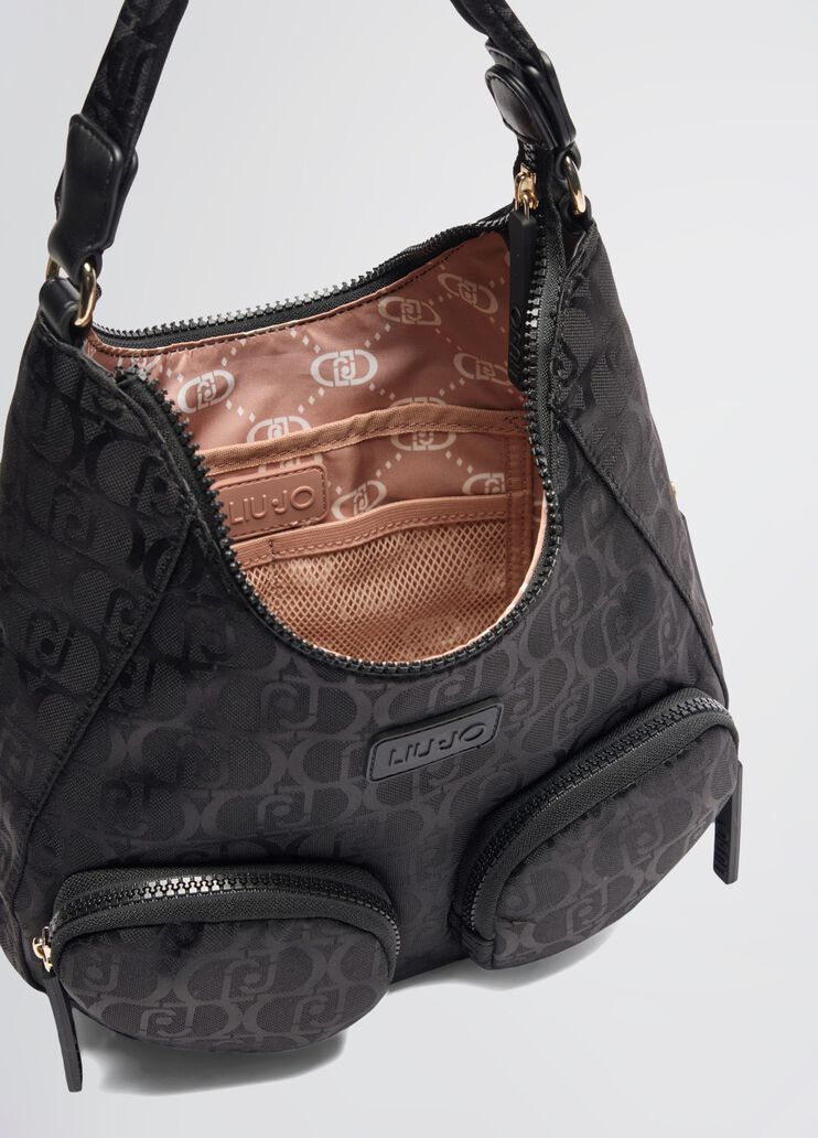 Nylon jacquard bag black Liu Jo - large image number 6 Nylon jacquard bag black Liu Jo - large image number 6