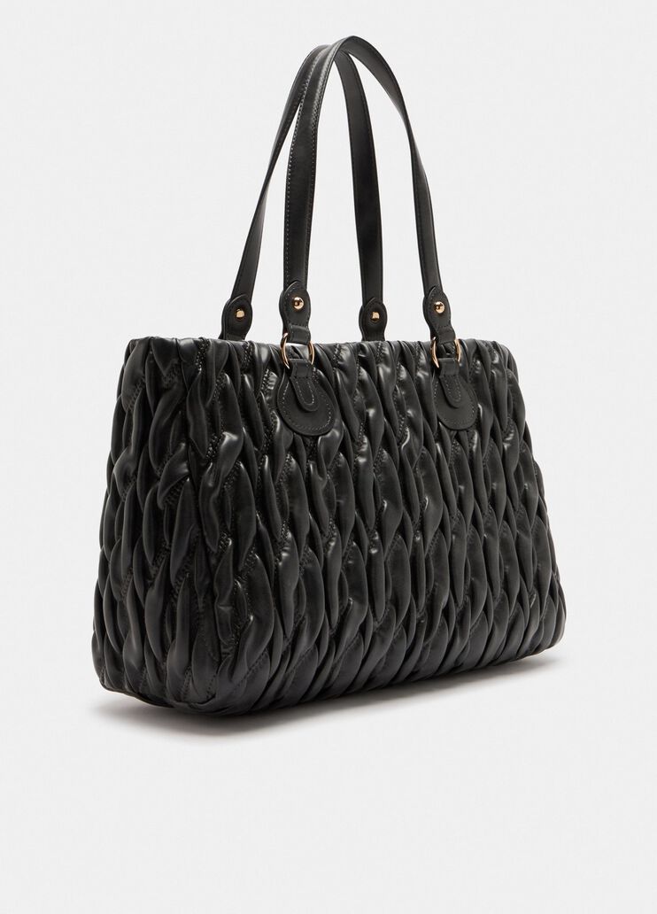 Shopping bag media matelassé  nero Liu Jo - large image number 3