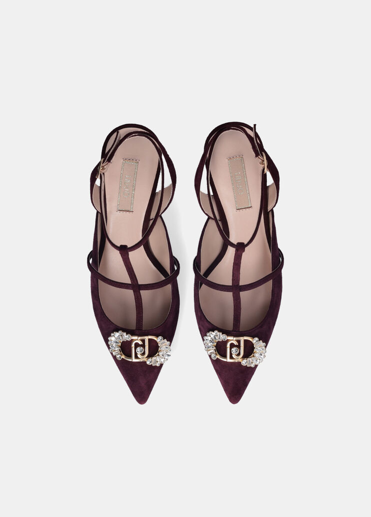 Sling back con logo gioiello amarone Liu Jo - large image number 4