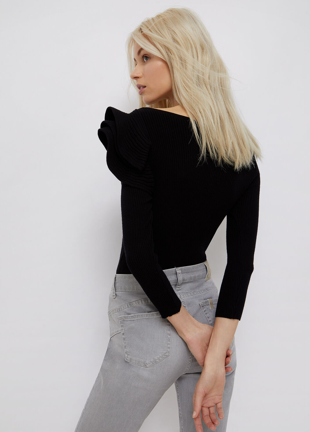 Jumper with flounces black Liu Jo - large image number 1