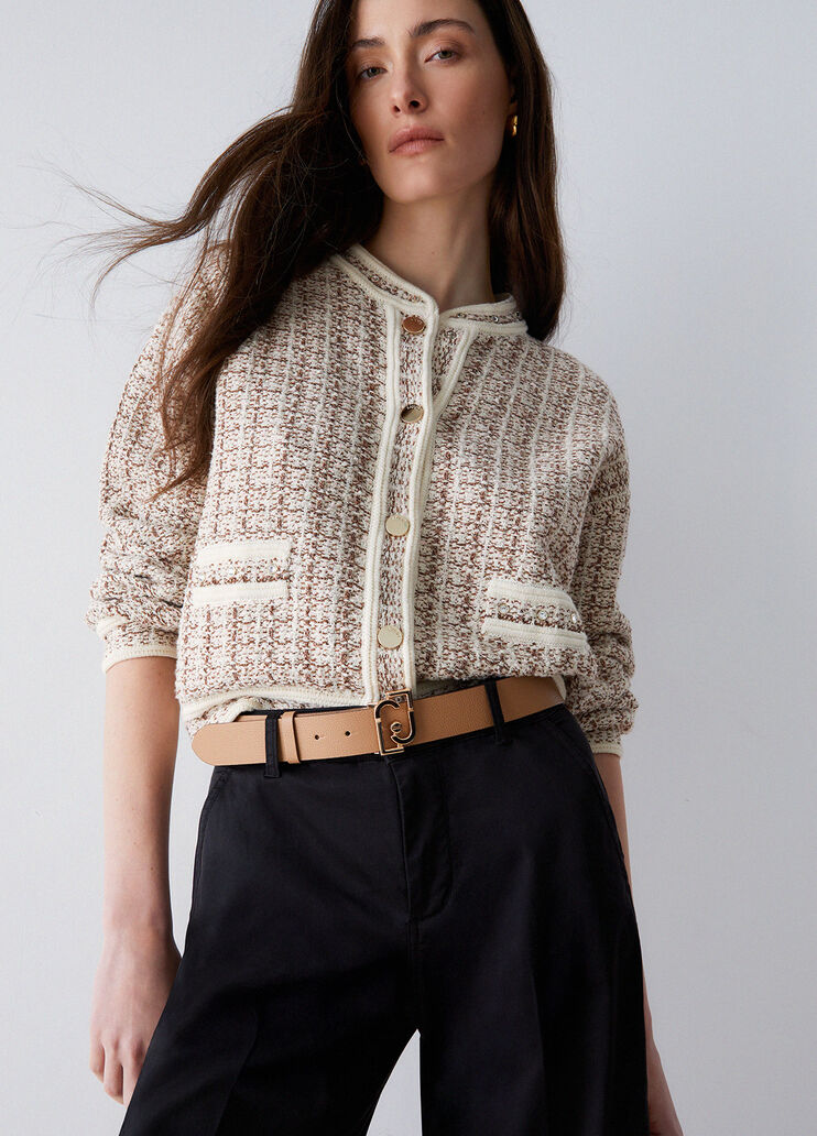 Ремень с логотипом верблюжий Liu Jo - medium